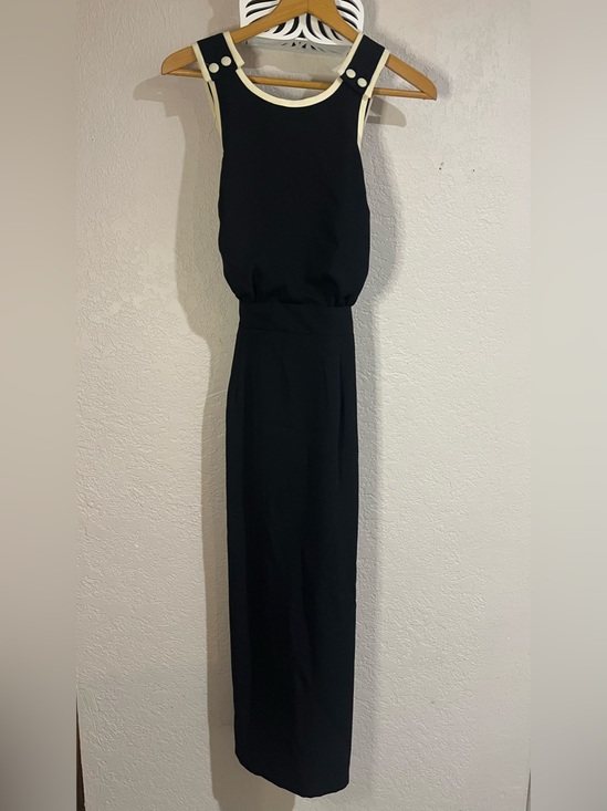 Datiami Dresses & Skirts - Vintage 90s Sleeveless Black Midi Datiani Dress with Contrast Trim